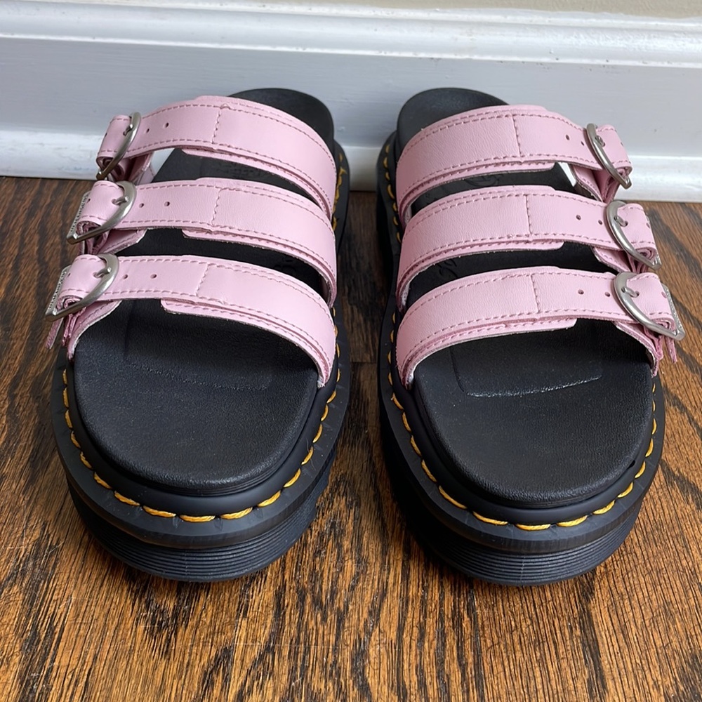 Dr Martens Docs Soft Wair Blaire Slide Sandals Platform Pink - Picture 4 of 8